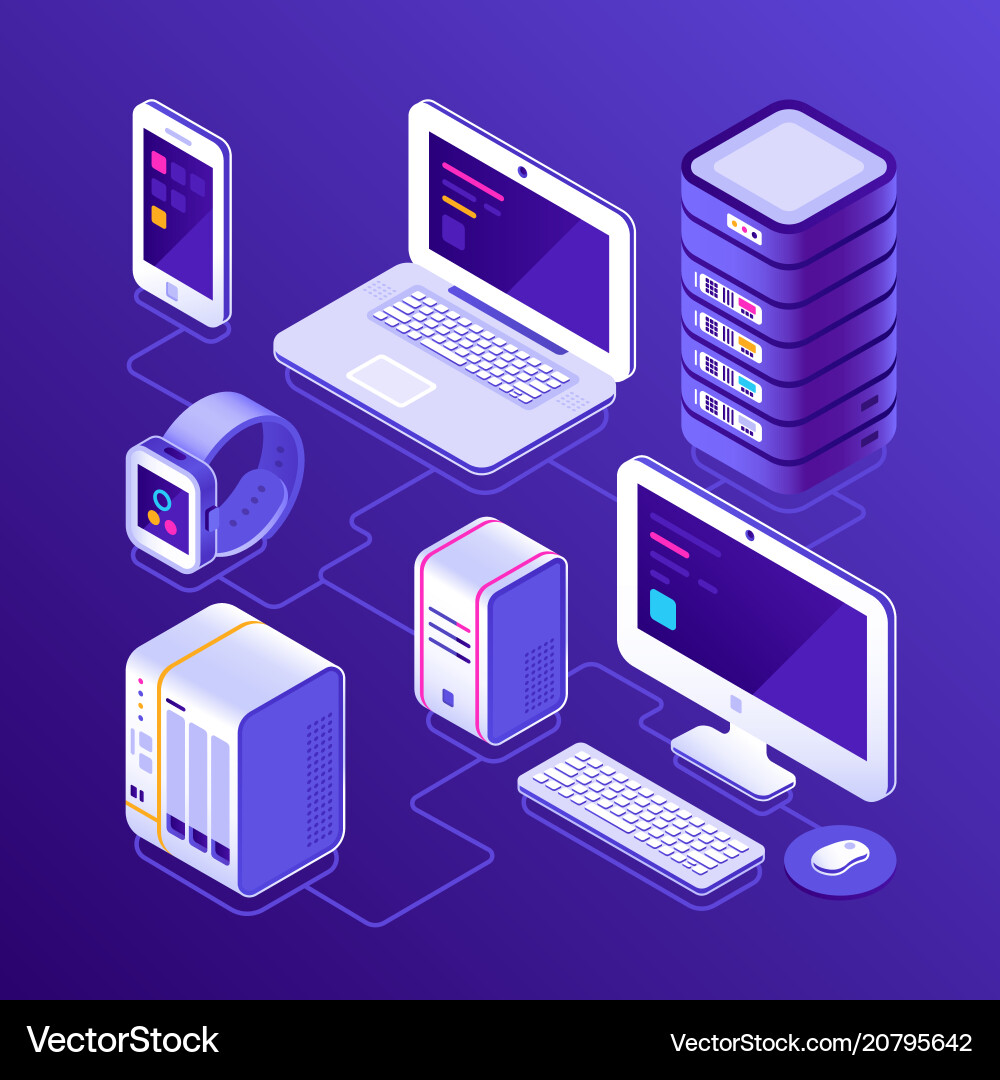 Data Server & Cloud Computing vector image