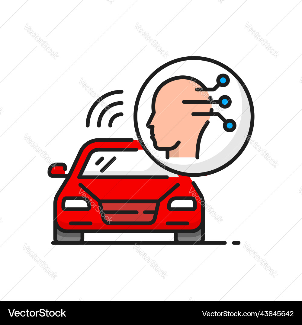 Driverless car driven by artificial intelligence vector image