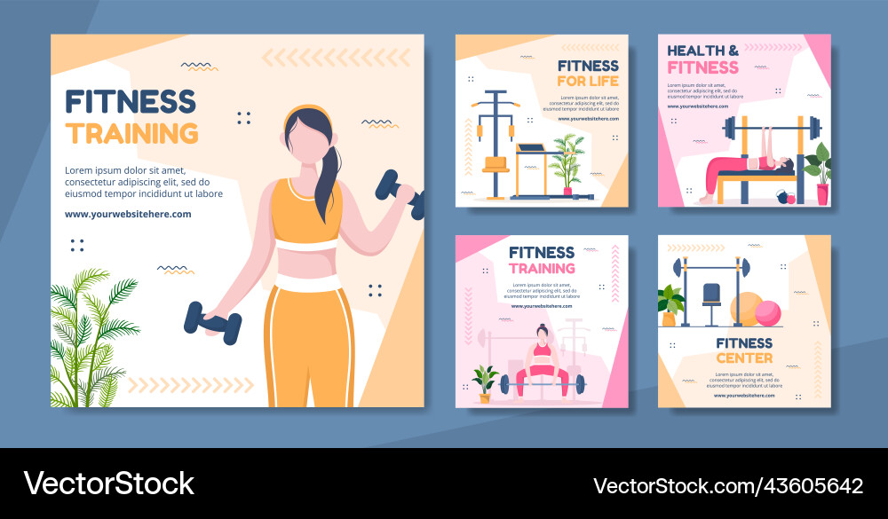 Fitness Training Social Media Post Vorlage Hand Fitness Training Social Media Post Vorlage Hand vektorbild