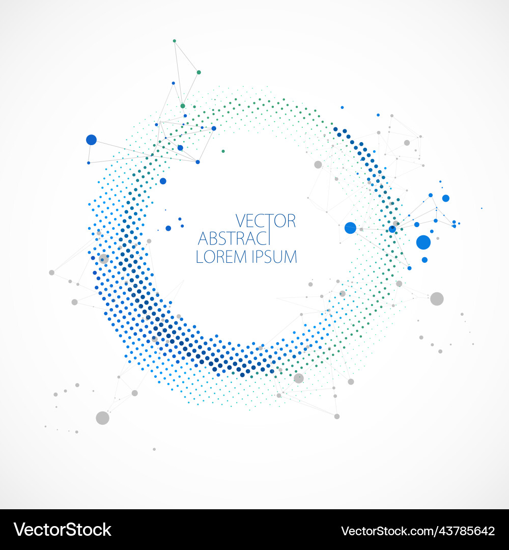 Halftone science background with connecting dots Halftone science background with connecting dots vector image