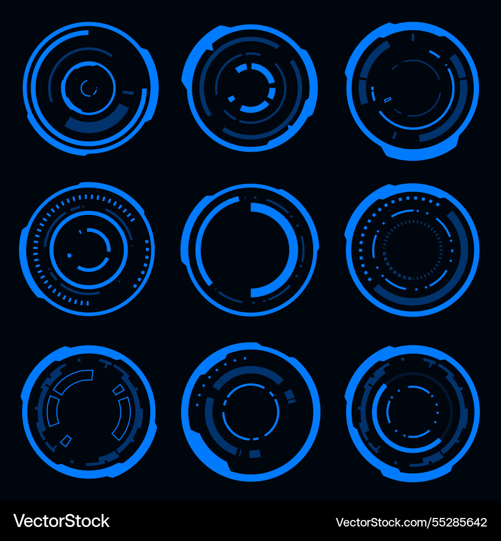 Hud circle frame technology futuristic interface Hud circle frame technology futuristic interface vector image
