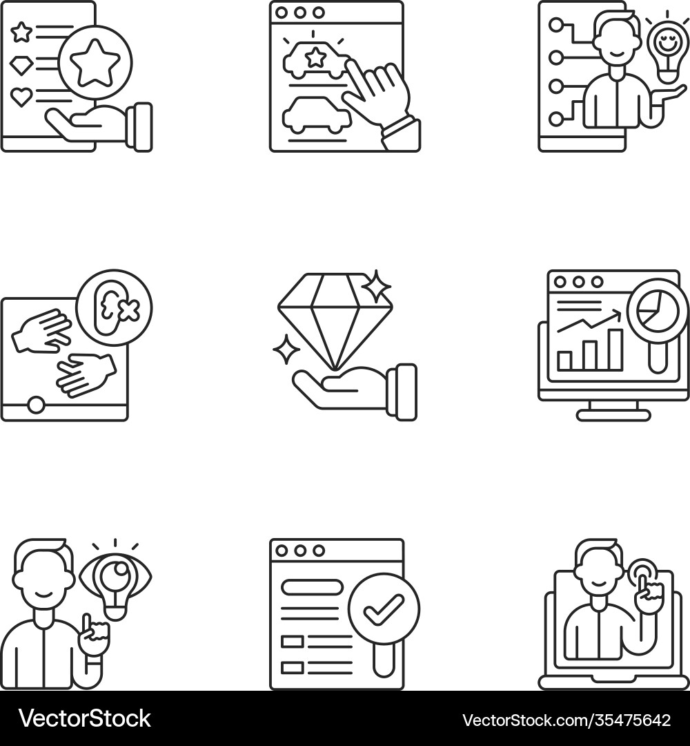 Responsive website design linear icons set Responsive website design linear icons set Vector Image