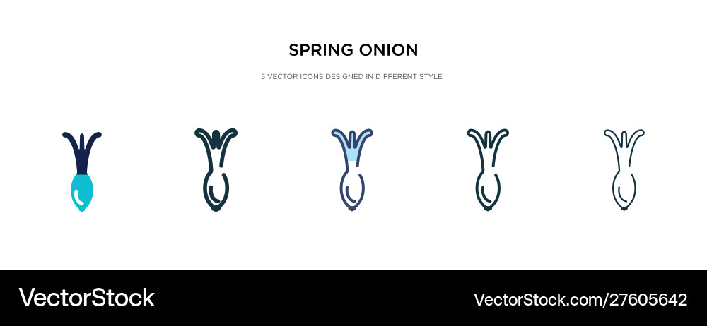 Spring onion icon in different style two colored Vector Image