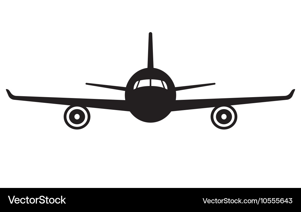 Airplane Icon - Front View vector image