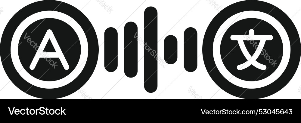 Audio language translator converting text Audio language translator converting text vector image