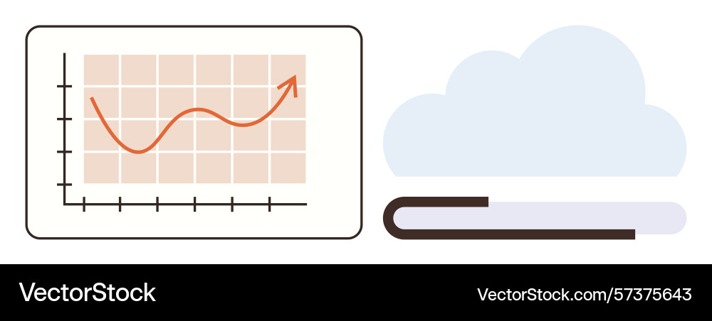 Cloud-Speicher und Datenanalyse mit Liniendiagramm Cloud-Speicher und Datenanalyse mit Liniendiagramm vektorbild