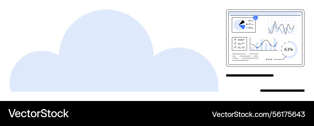 Cloud storage integration with analytics dashboard Cloud storage integration with analytics dashboard vector image