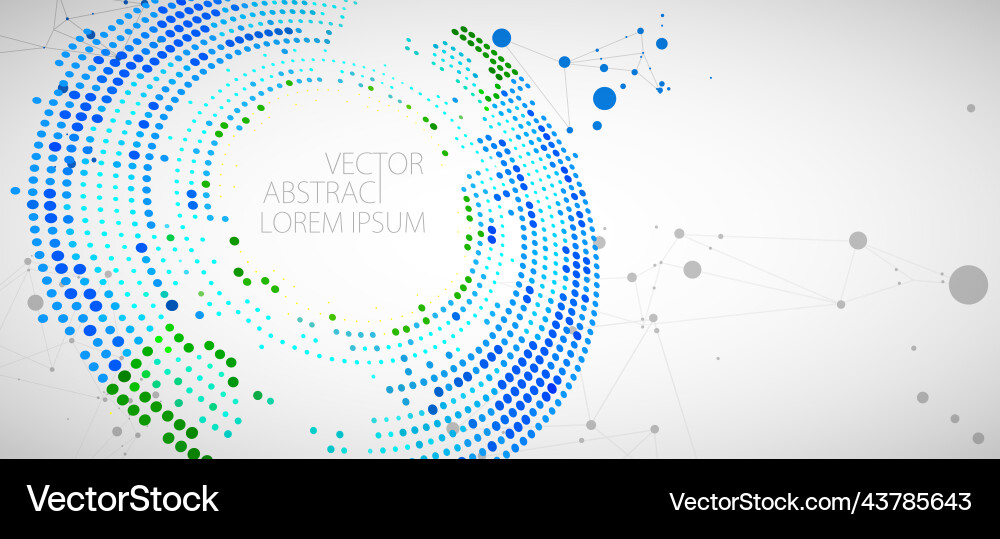 Halftone Science Data Network vector image
