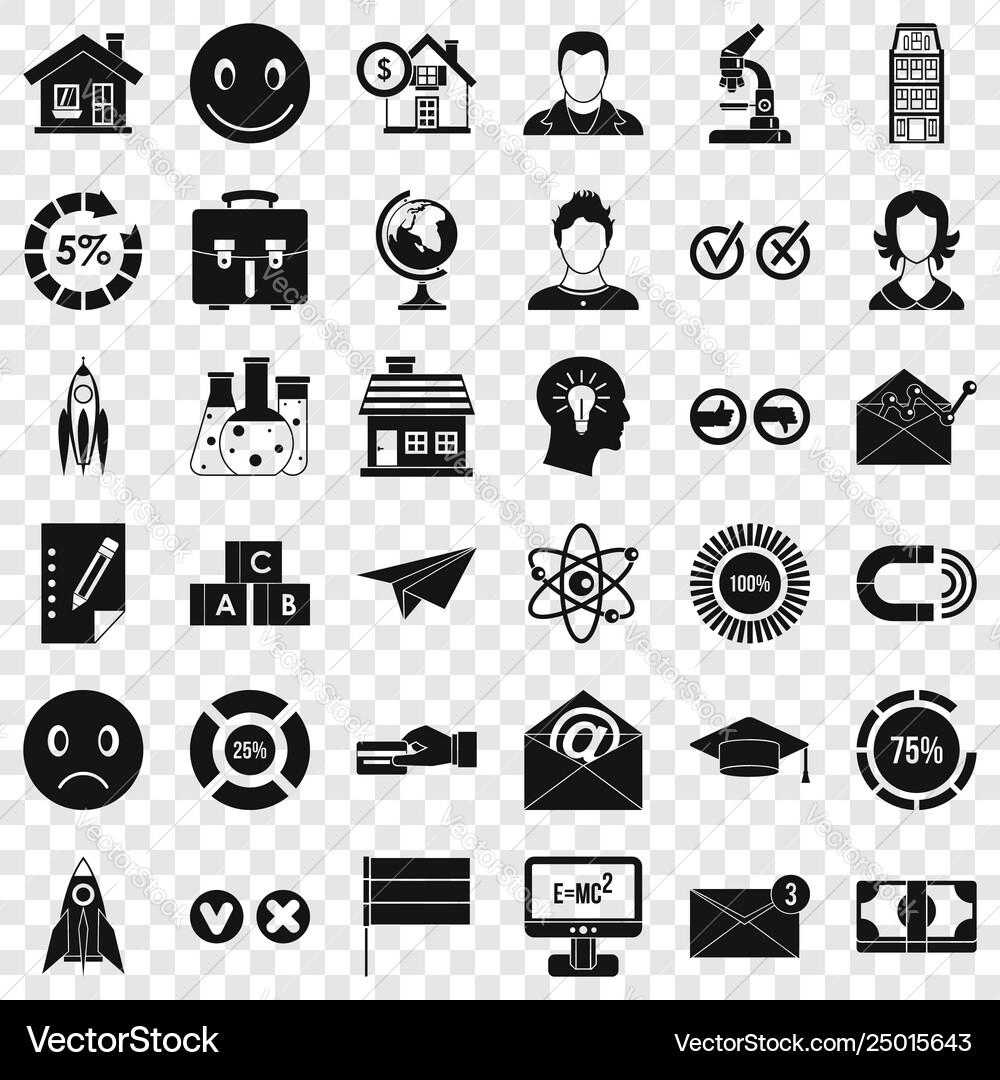 Internet learning icons set simple style Vector Image