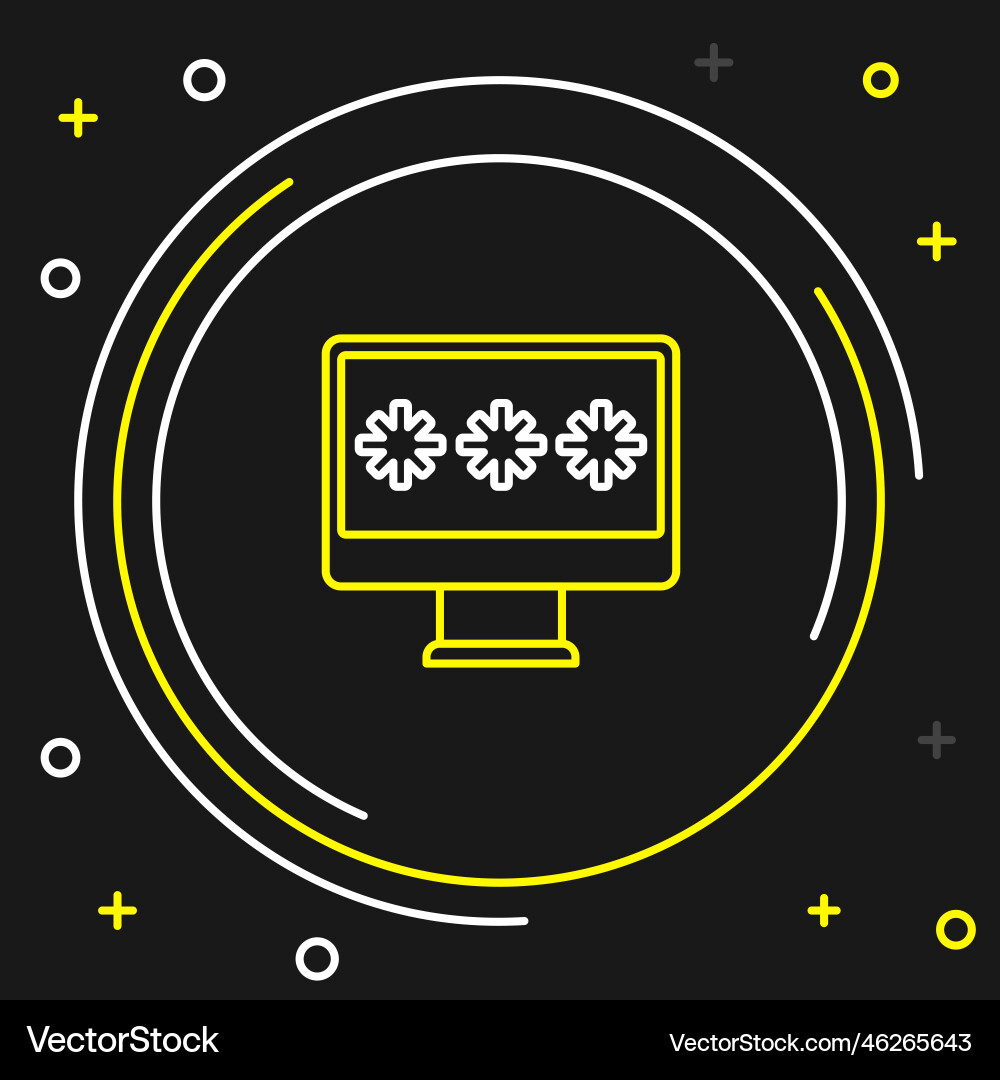 Line monitor with password notification icon Line monitor with password notification icon Vector Image