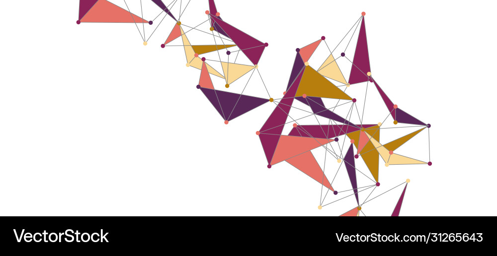 Line points connections triangular technology Vector Image