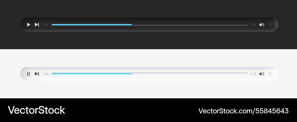 Minimized audio video player interface modern Vector Image