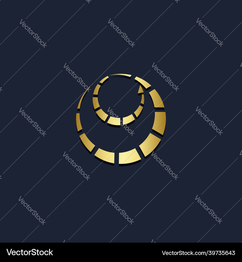 Round circle shape abstract motion gold logo Vector Image
