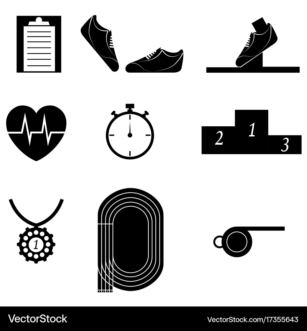 Running icon set Vector Image