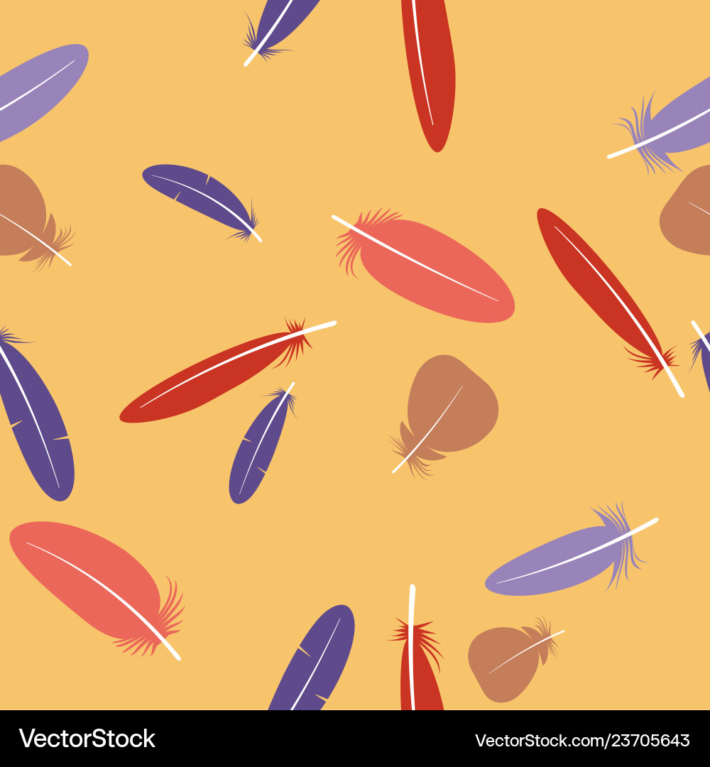 Seamless colorful multicolor pattern with feathers Vector Image