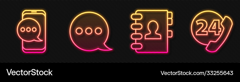 Set line address book chat messages notification Set line address book chat messages notification Vector Image
