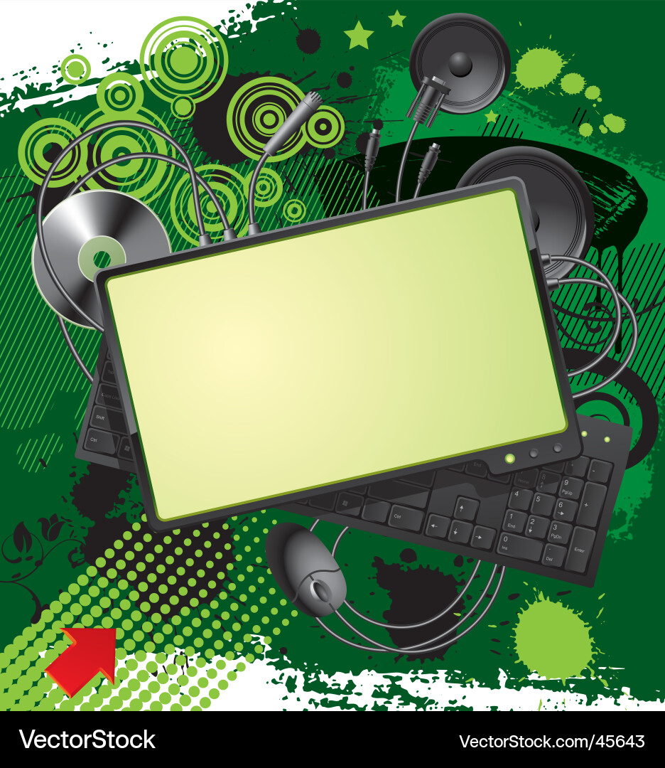 Technology Banner with Computer Elements vector image