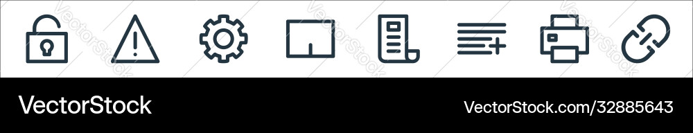 User interface line icons linear set quality User interface line icons linear set quality Vector Image