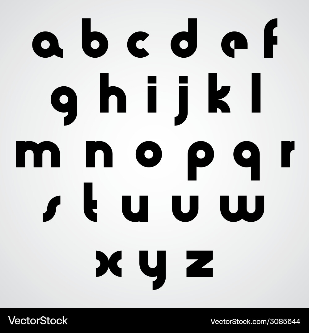 Alphabet modern style simplistic font vector image