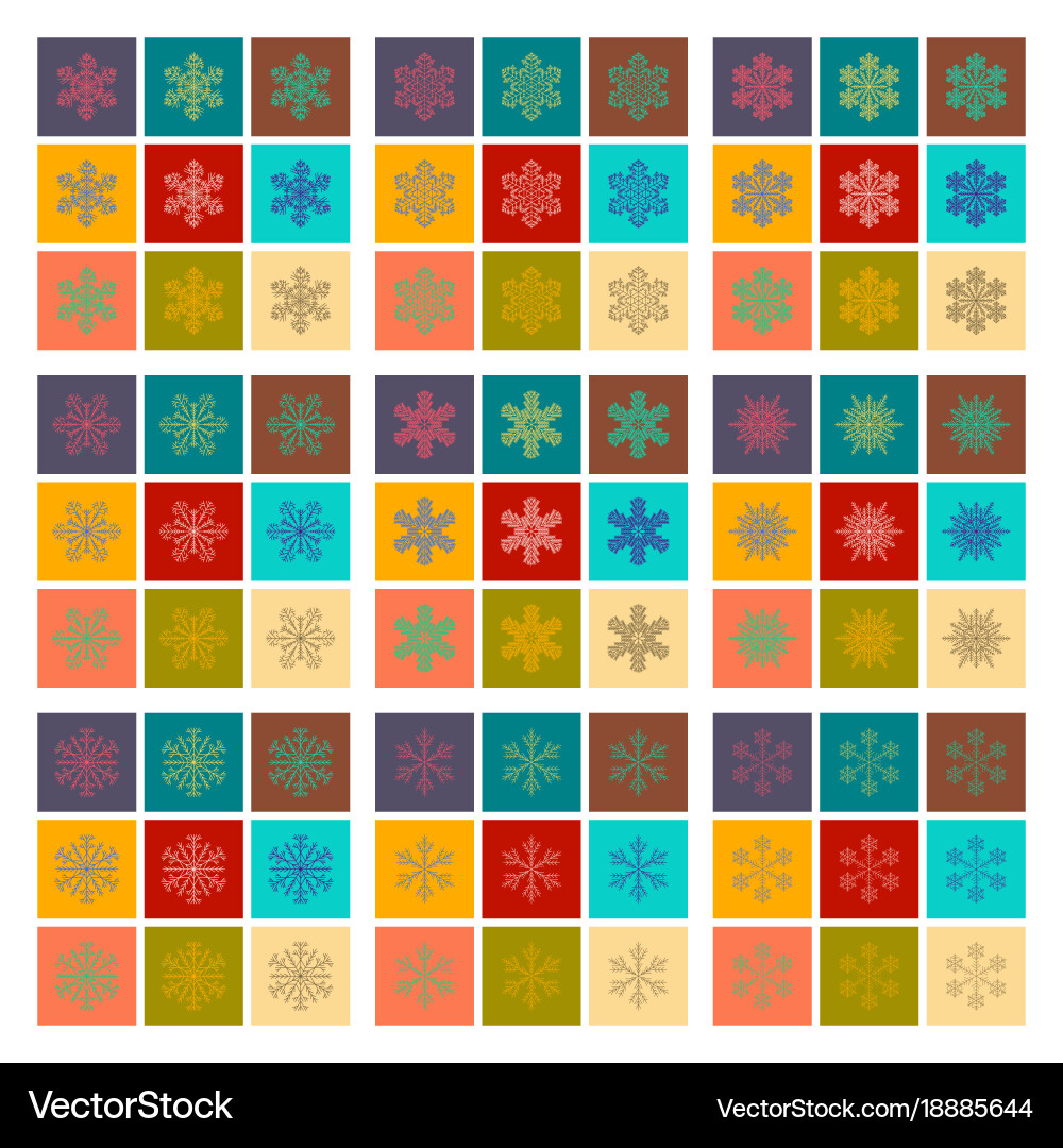 Assembly flat snowflake Vector Image