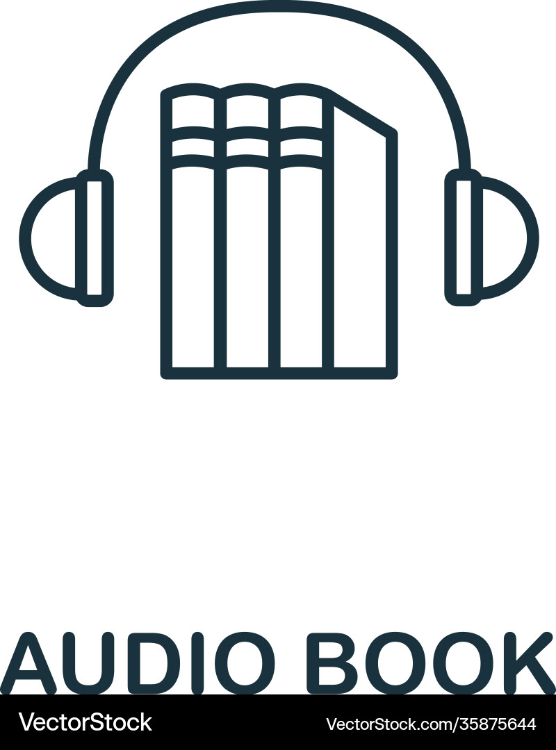 Audio book icon from e-learning collection simple Vector Image