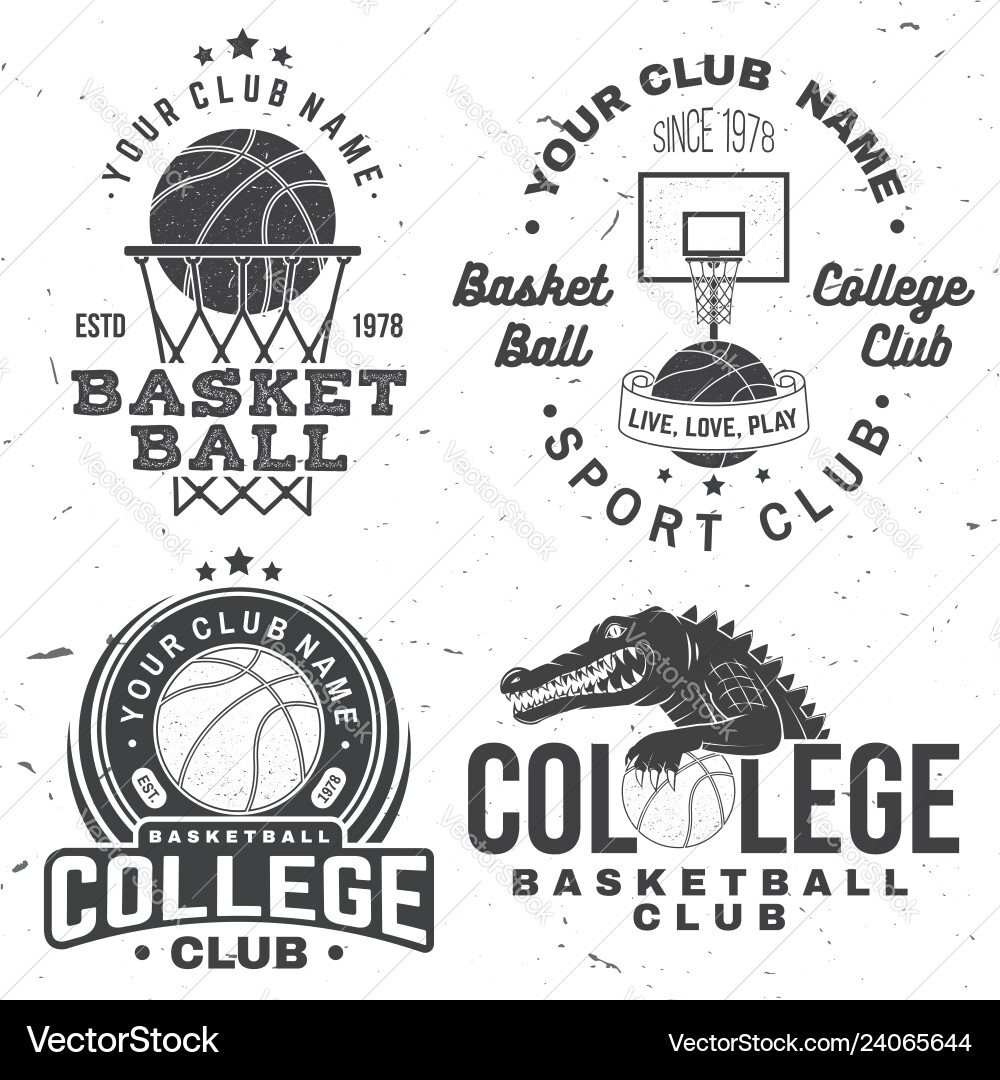 Basketball college club badge concept Basketball college club badge concept vector image