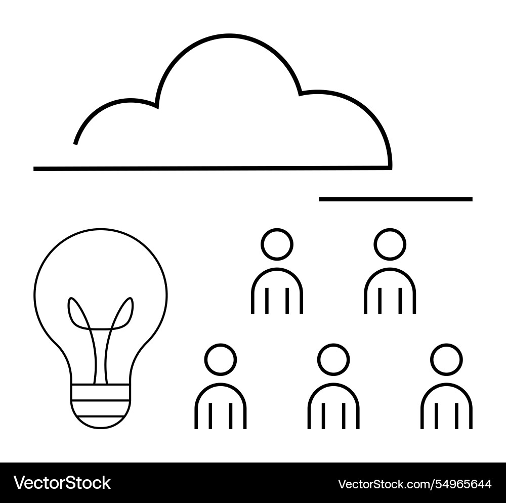 Cloud computing and collaborative innovation Cloud computing and collaborative innovation vector image