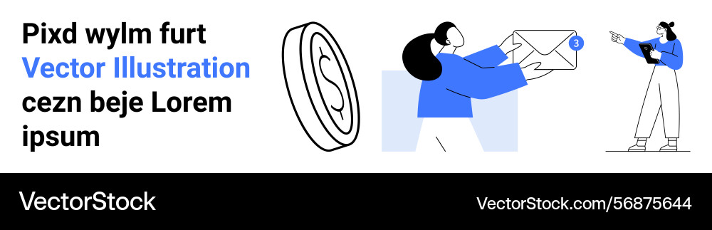 Digital communication with email notification Digital communication with email notification vector image