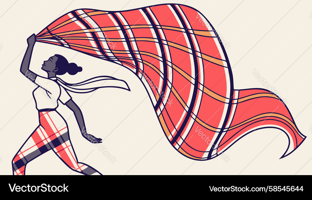 Dynamic Runner with Flowing Fabric Vector Image