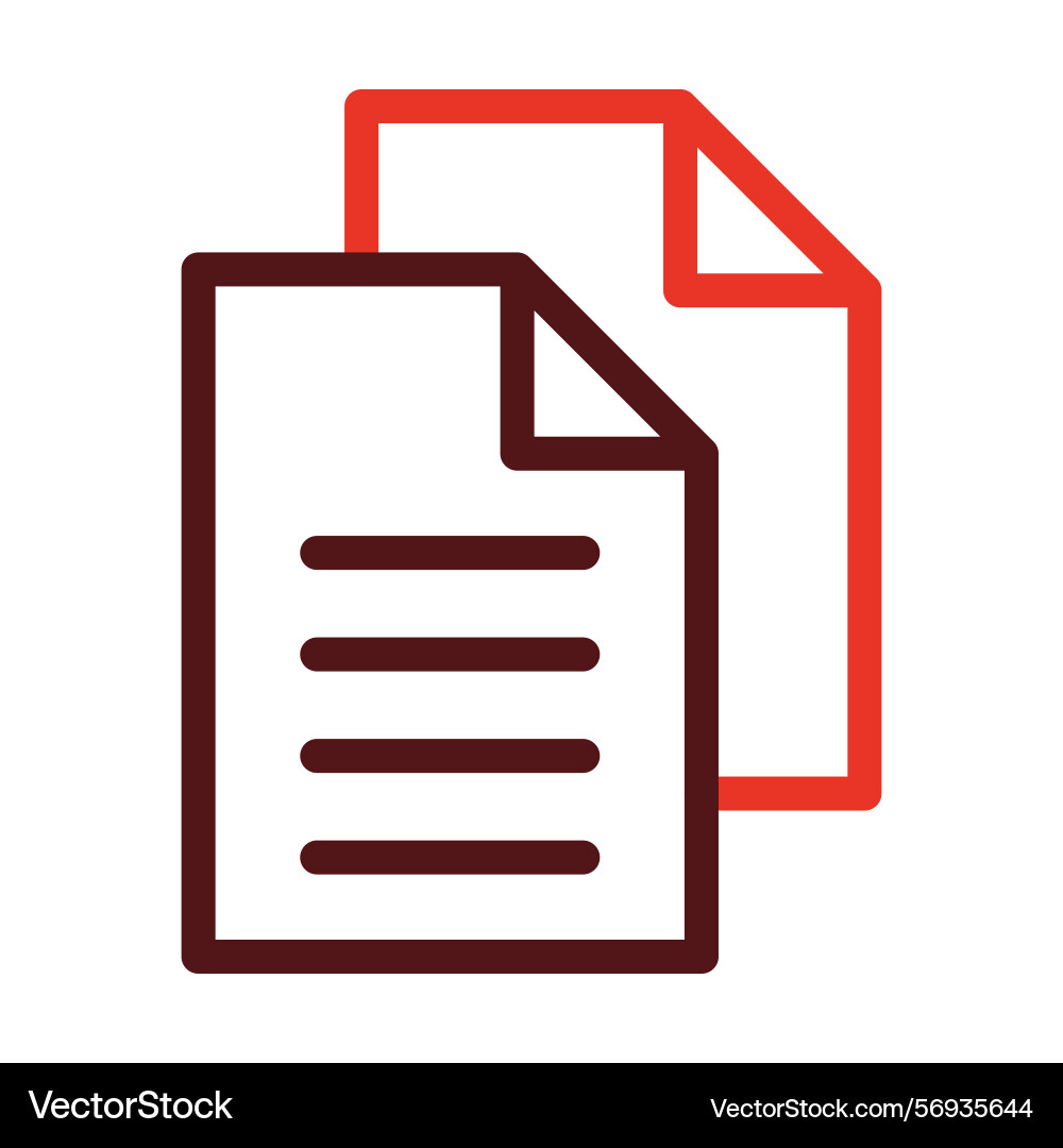 Files thick line two color icons for personal vector image