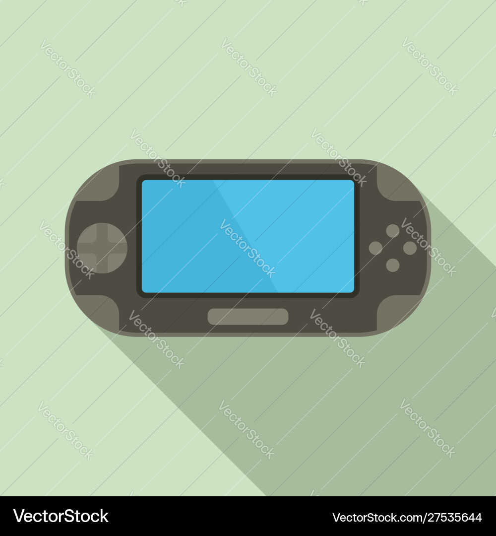 Portable color game console icon flat style Portable color game console icon flat style vector image