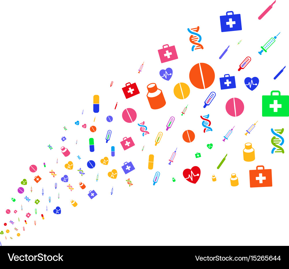 Source stream of medical tools Vector Image