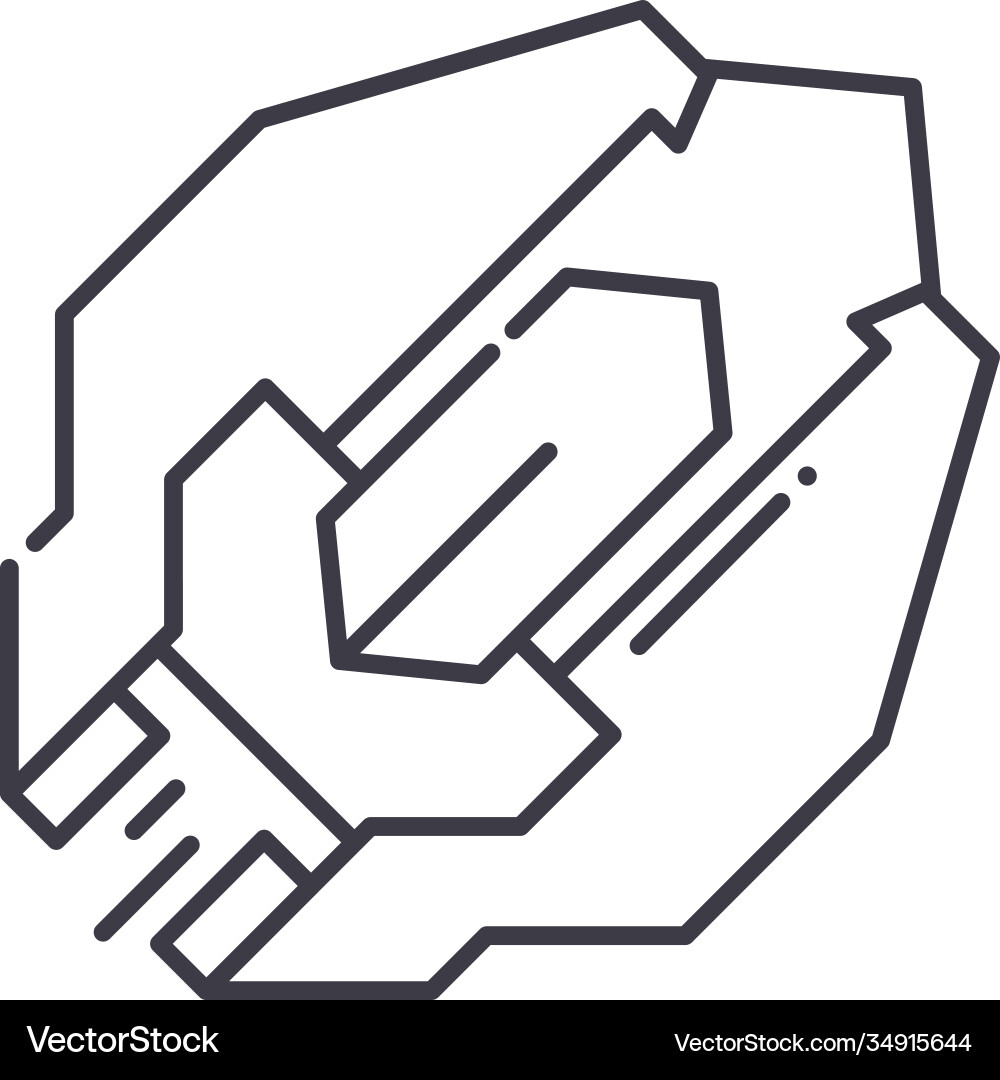 Spaceship icon linear isolated thin Vector Image