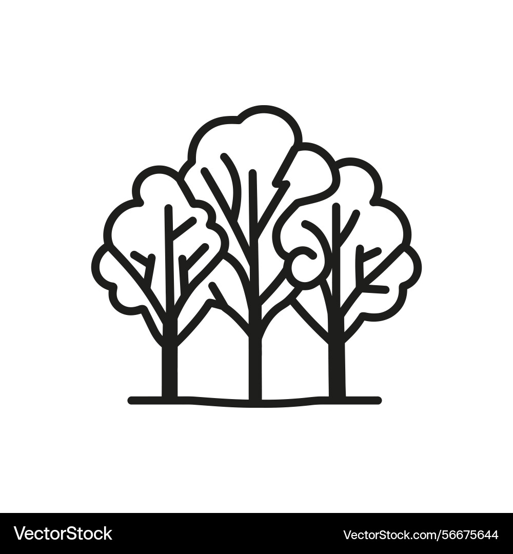 Three trees icon design isolated on transparent Vector Image