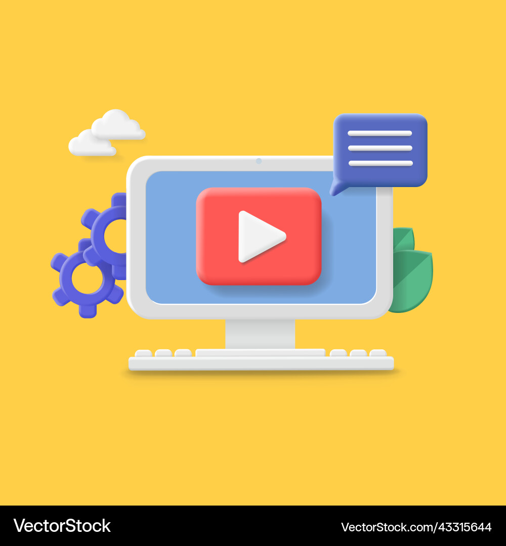 Web gallery development site with video player Web gallery development site with video player vector image