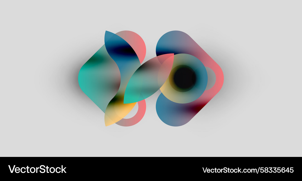 Abstract colorful shapes overlap creating fluid Abstract colorful shapes overlap creating fluid Vector Image