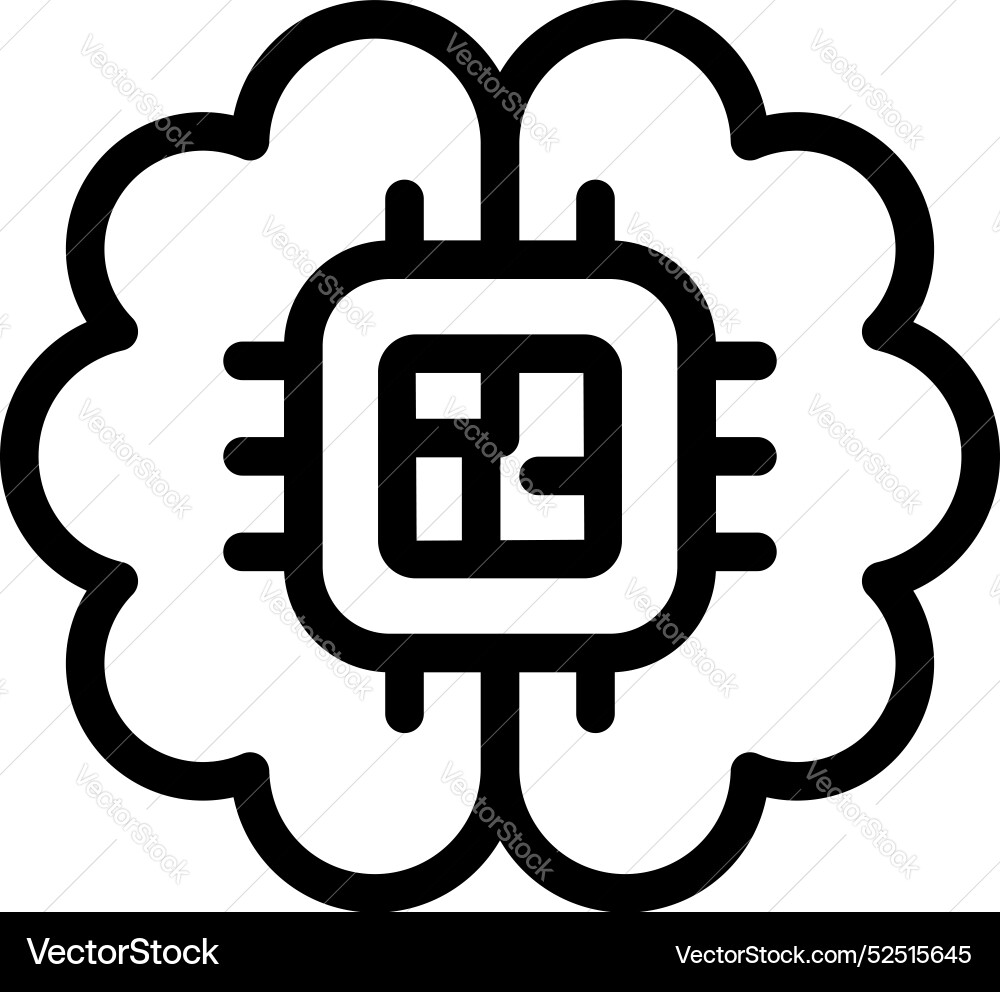 Artificial intelligence chip integrating Artificial intelligence chip integrating vector image