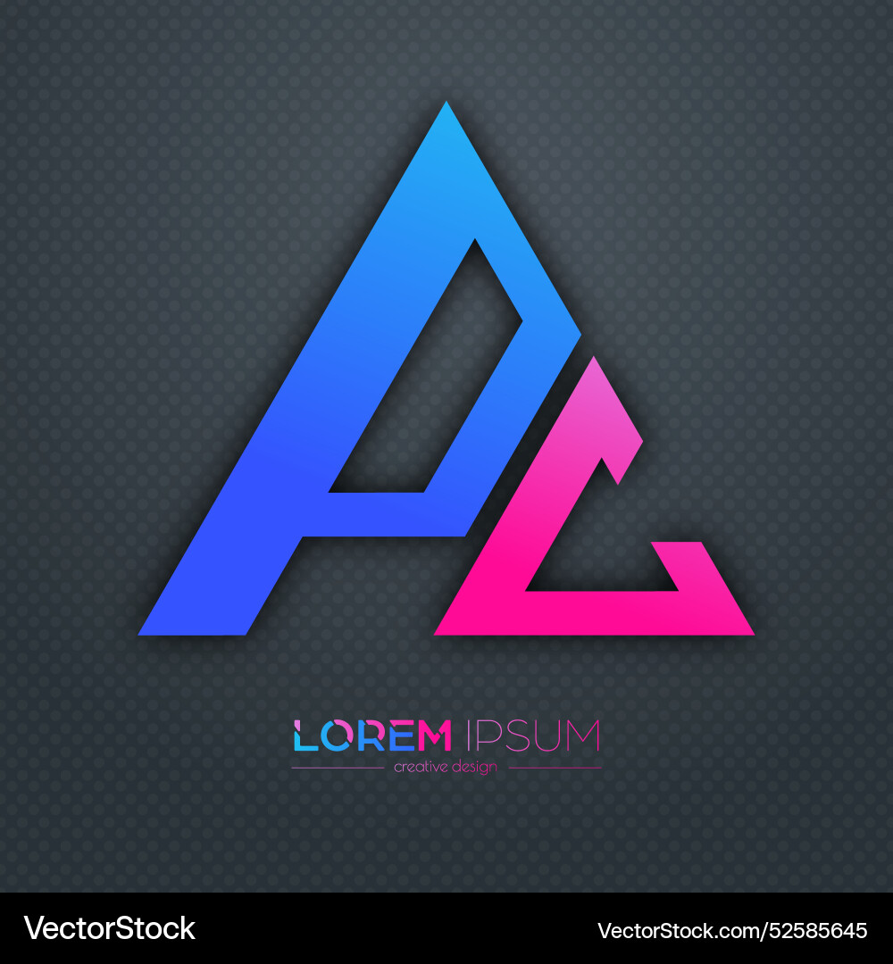 Design of the letters p and c a logo template Vector Image