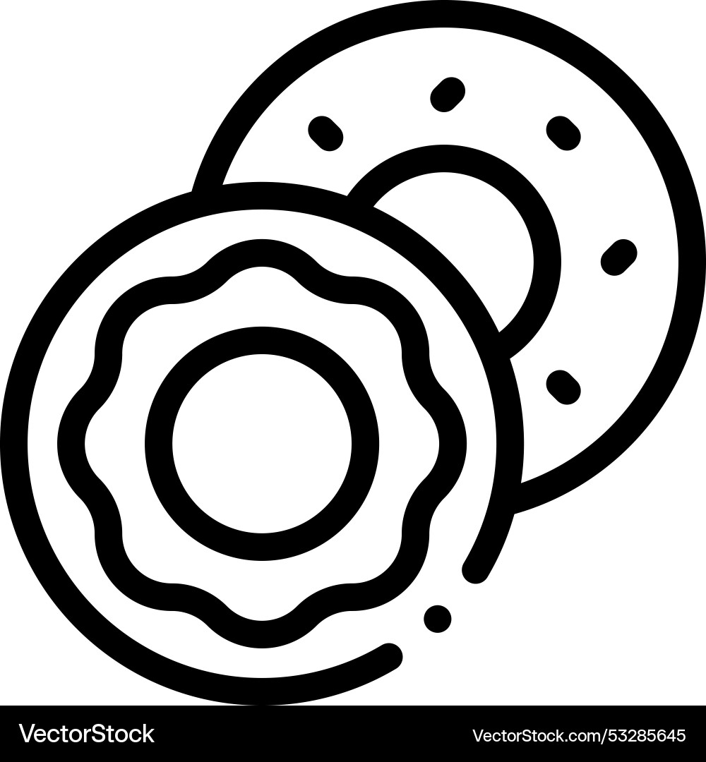 Doughnut icon thin linear style design isolated Doughnut icon thin linear style design isolated Vector Image