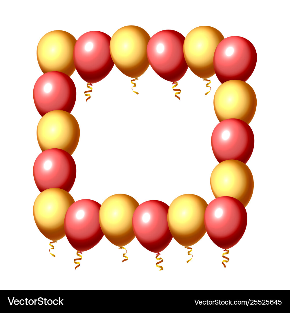 Festive balloon in an empty frame color red Vector Image
