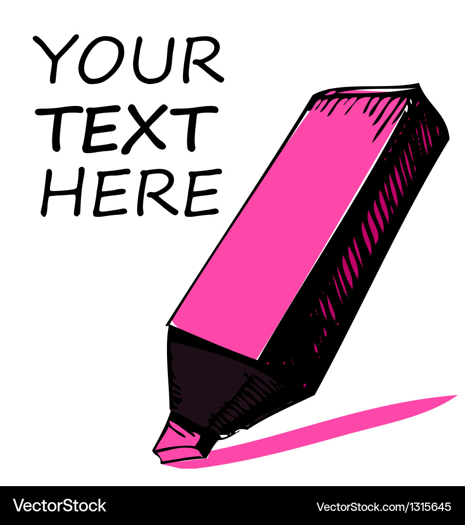 Highlighter with sample text Vector Image