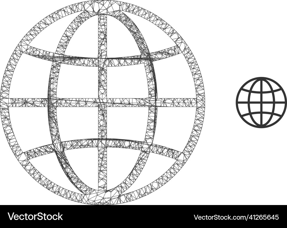 Linear mesh global sphere icon Vector Image
