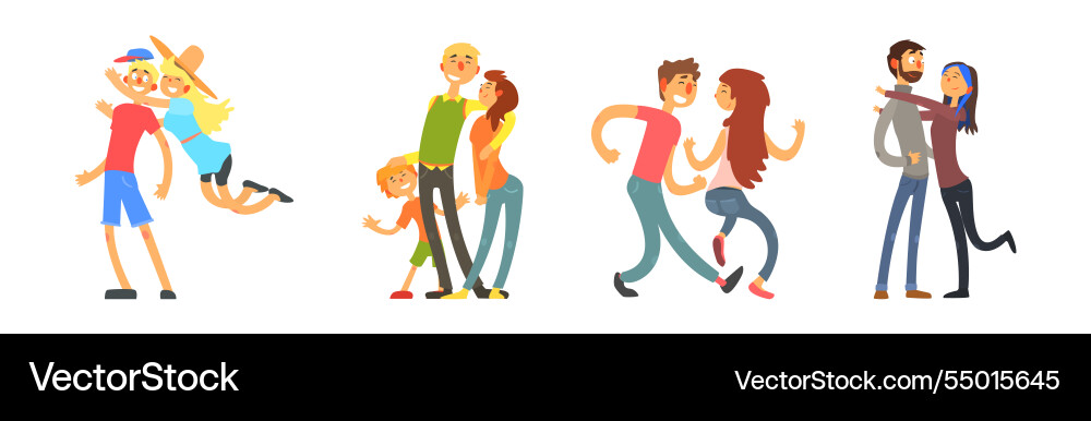 Man and woman couples have tender relationship Man and woman couples have tender relationship vector image