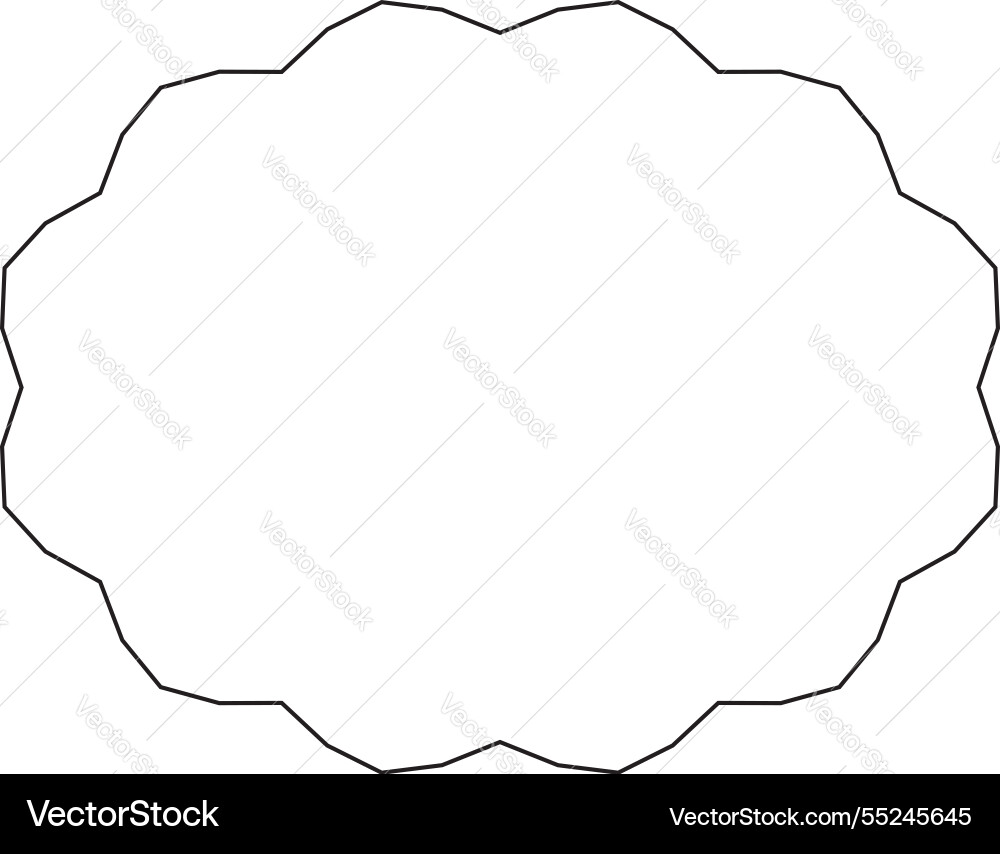 Oval border basic shapes monogram frame vector image