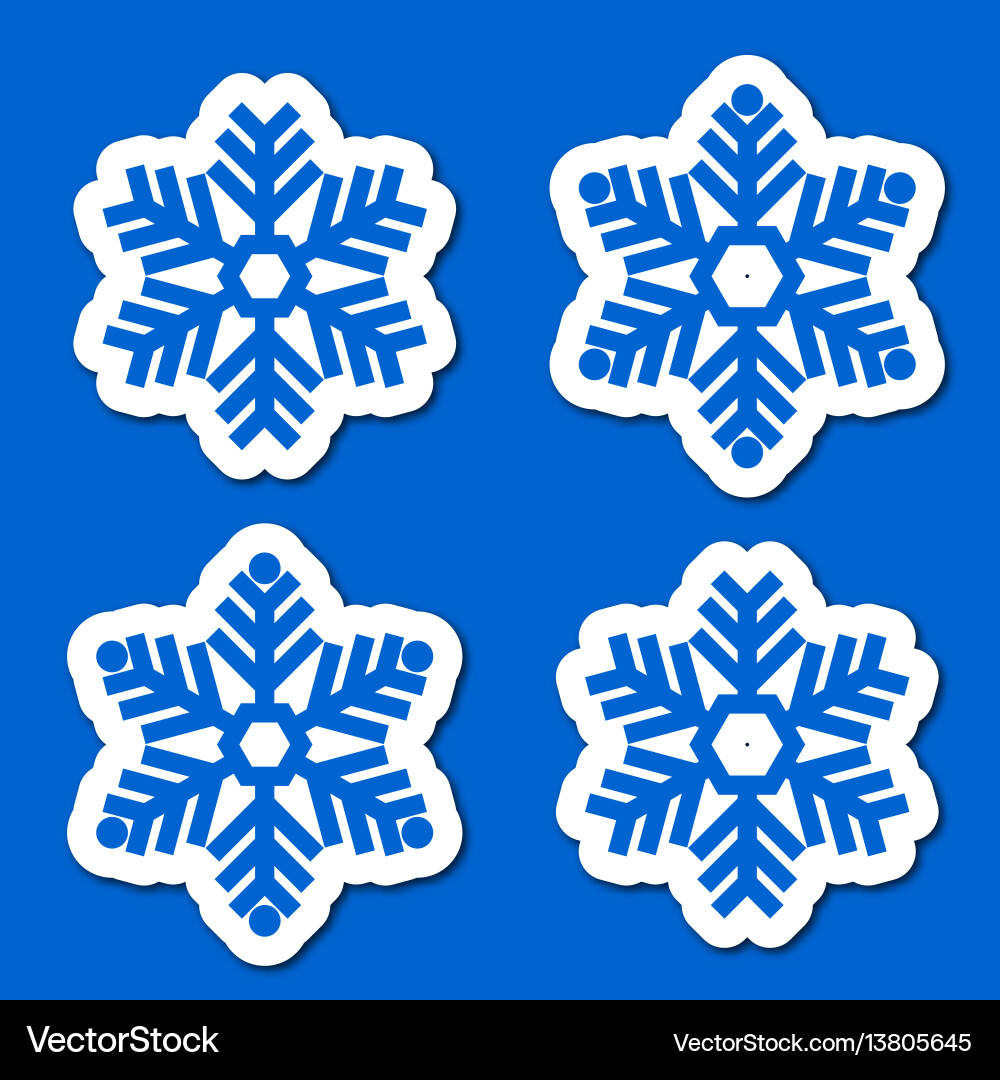 Paper Snowflake Set Vector Image