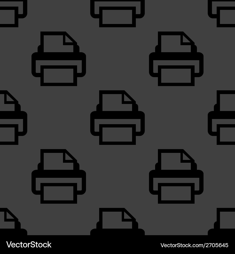 Printer web icon flat design seamless pattern Vector Image