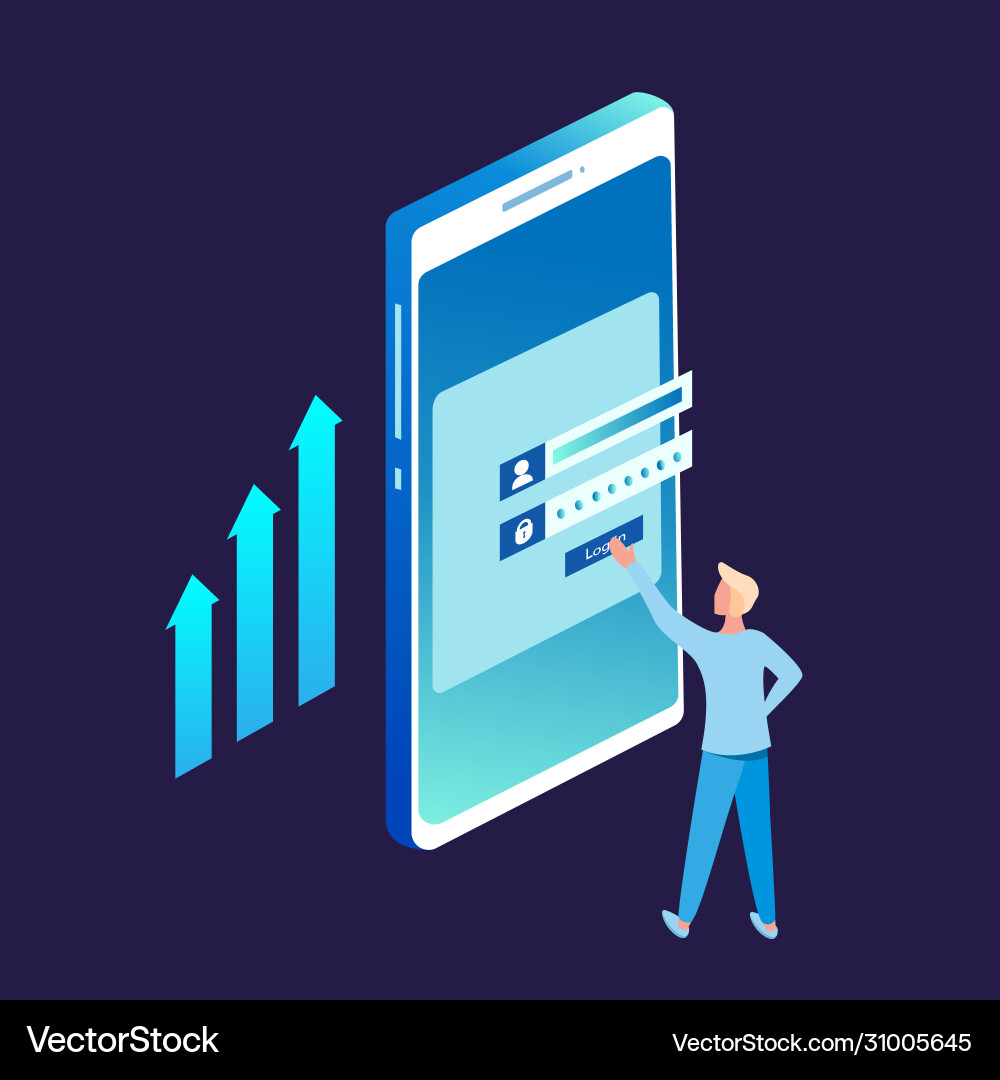 Registration form or login user interface a man Vector Image