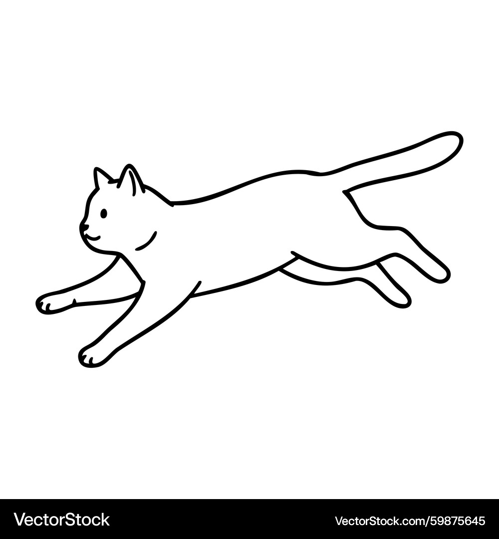 Running Cat Silhouette – Royalty-Free Vector | VectorStock, image size:1000x1080