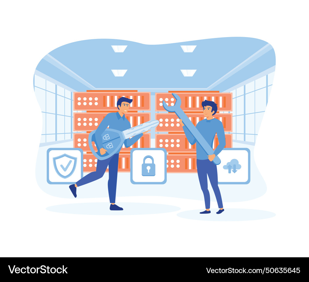 Server security concept showing Vector Image