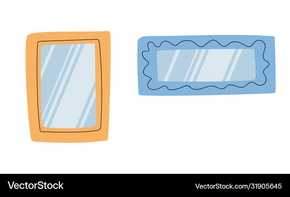 Set glazed frames vertical and horizontal Vector Image